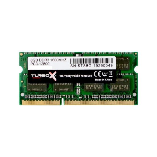 TURBOX 8 GB DDR3 1600Mhz SODIMM NTB RAM resmi