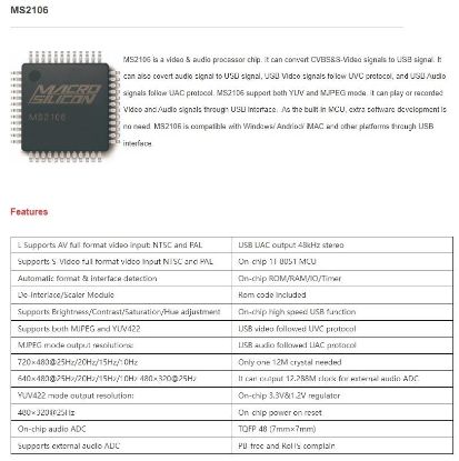 Alfais USB Rca Capture Easycap Kamera Uydu Kayıt K resmi