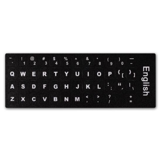OEM İNGİLİZCE Q Siyah Klavye Sticker - Siyah resmi