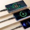 PM 3IN1 SİYAH 1.2 METRE (MICRO USB - LIGHTNING - T resmi