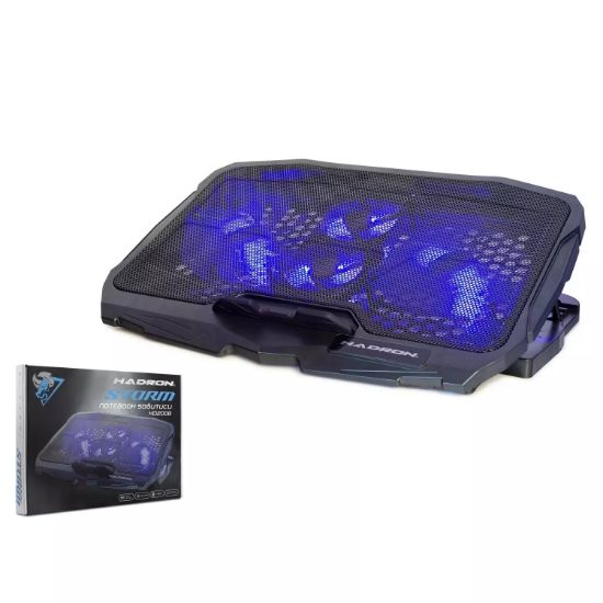 HADRON NOTEBOOK SOĞUTUCU LEDLİ 4 FANLI YÜKSEKLİK K resmi