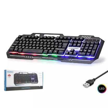 Hadron Kablolu Oyuncu Klavye Metal Led Q Siyah resmi