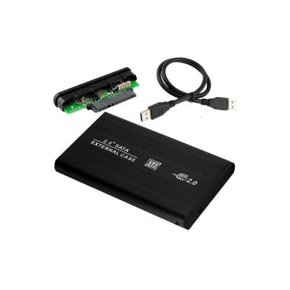 OEM 2,5 SATA HARDİSK KUTUSU USB 2.0 Aluminyum Siya resmi
