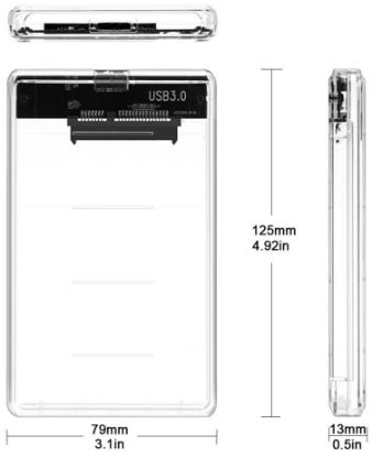 OEM 2.5" USB 3.0 Harici Şeffaf Taşınabilir HDD Kut resmi