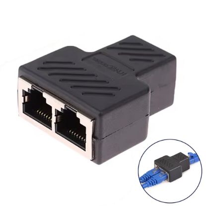 PM RJ45 TO 2X RJ45 DİŞİ METAL ARA APARAT 1.KALİTE  resmi