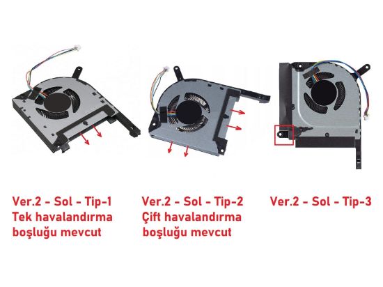 Asus FX506L Notebook Fan / Ver.2 (Sol Fan) - Tip-1 resmi