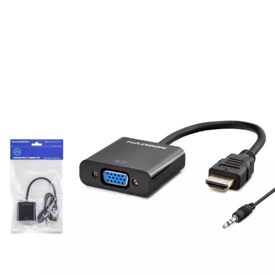 Hadron Hdmi To Vga F Çevirici 1080P + Audio Beyaz resmi