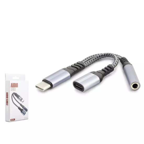 HADRON Type-C to Type-C + 3.5 mm Dişi Ayırıcı Kabl resmi