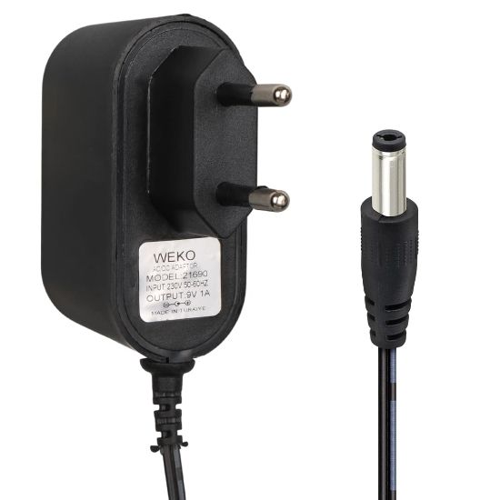 WEKO 9 VOLT - 1 AMPER 5.5*2.5 DÜZ UÇLU ADAPTÖR resmi
