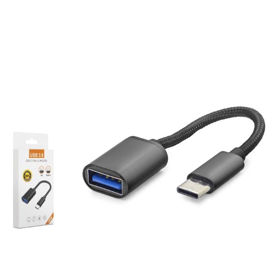 HADRON HDX1001S Type-C to USB OTG Adaptör - Siyah resmi