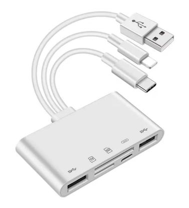 Alfais USB 3.0 Type-C Lightning To Sd, Tf Otg Kart resmi