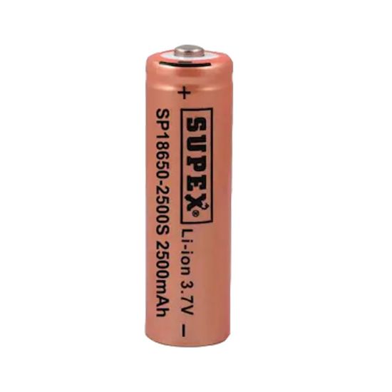 SUPEX 18650-2500S 3.7 VOLT 2500 MAH BAŞLIKLI LI-IO resmi