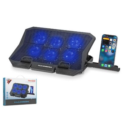 HADRON Laptop Soğutucu 6 Fan LED Telefon Standlı resmi