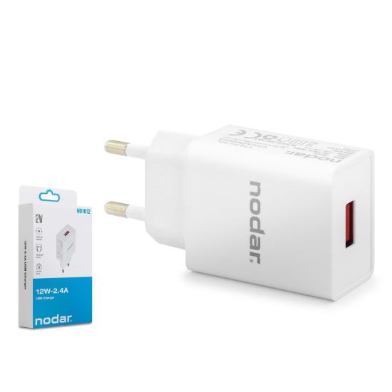NODAR USB-A Hızlı Şarj Adaptörü 12W 2.4A - Beyaz resmi