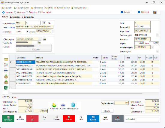 KONKOR TİCARİ PROGRAM E-FATURA MODÜLÜ resmi