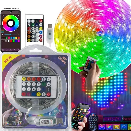 Pixel Peri Led 10mt Su Geçirmez Tak Kullan Telefon resmi