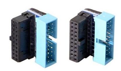 Alfais USB 3.0 19 20pin Dişi Erkek 90 Derece TEKLİ resmi