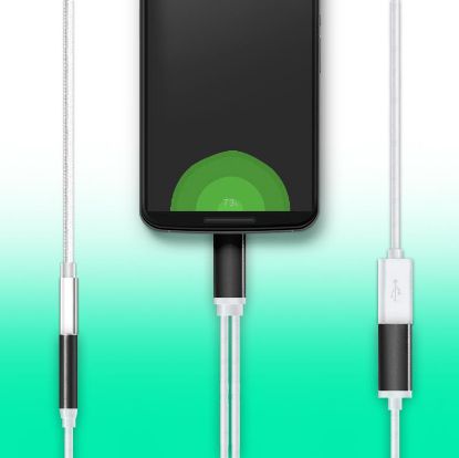 Type C To 3.5mm Stereo Kulaklık Şarj Çevirici Dönü resmi