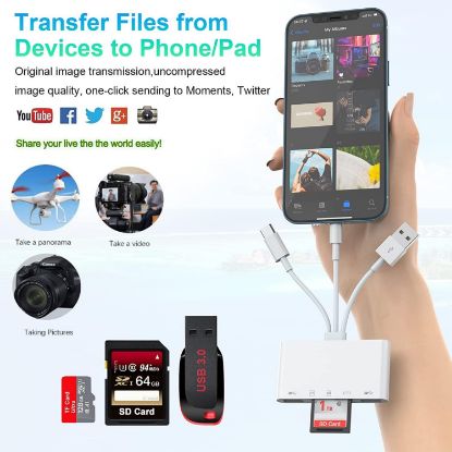 Alfais USB 3.0 Type-C Lightning To Sd, Tf Otg Kart resmi