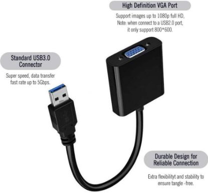 OEM USB 3.0 TO VGA ÇEVİRİCİ DÖNÜŞTÜRÜCÜ ADAPTÖR resmi