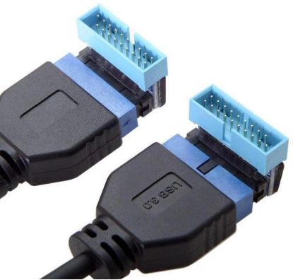 Alfais USB 3.0 19 20pin Dişi Erkek 90 Derece TEKLİ resmi