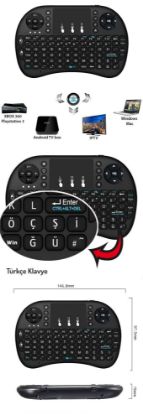 KABLOSUZ TÜRKÇE MİNİ KLAVYE MOUSE SMART  resmi