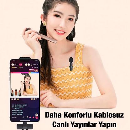 Ally K8 Type-C Kablosuz Mini Yaka Mikrofonu resmi