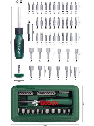 Bosch 46 PARÇA CIRCIRLI TORNAVİDA BITS UÇ LOKMA Vİ resmi