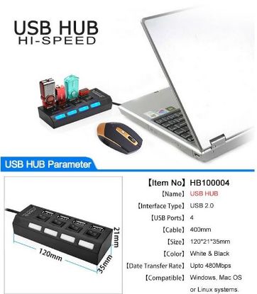 Alfais 4 Port Usb 2.0 Hub Çoğaltıcı Çoklayıcı Anah resmi