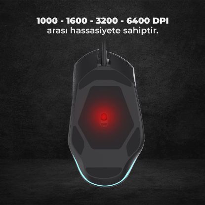 LENOVO LECOO MG1101 6400 DPI 8 TUŞLU KABLOLU RGB L resmi
