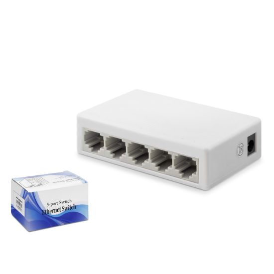 HADRON Ethernet Switch 5 Port 10/100 Mbps Beyaz resmi