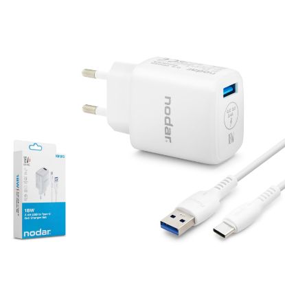 NODAR Type-C QC 3.0 Hızlı Şarj Seti 18W 3.4A USB resmi