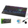 HADRON Mekanik Gaming Klavye Blue Switch Bilek Des resmi