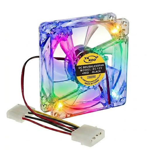 OEM 12cm Kasa Fanı - 4 Renk - 4 Led li resmi